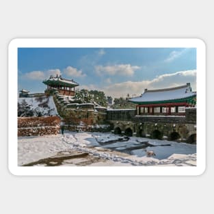 Hwaseong Fortress, Suwon, South Korea. Sticker